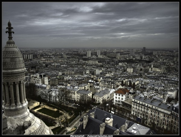 Paris depuis la coupole du sacré coeur en HDR par Yann Bouvier