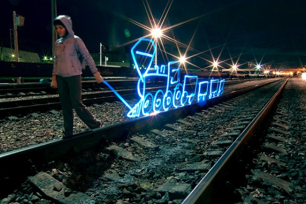 Train en lightpainting C Freezelight.ru Team